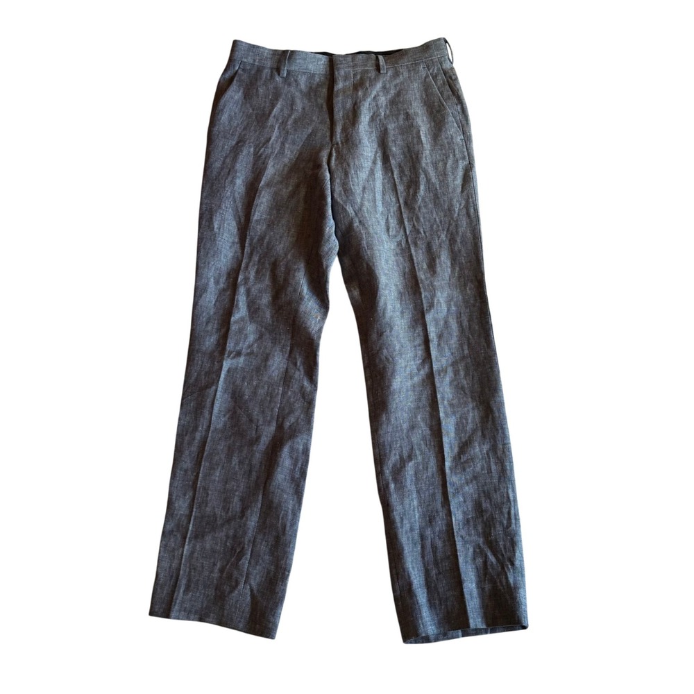 J.‎ Crew Men's Linen Thompson Suit Pants, Straight Slim, Blue, 30x30